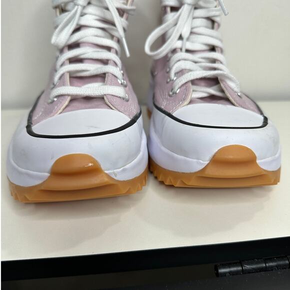Converse Run Star Hike High Top Platform Sneaker Pink & White W 9 / M 7 - Picture 7 of 16